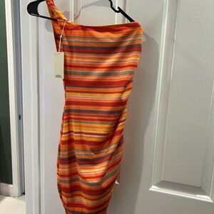 Monday Swimwear Multicolor One-Shoulder Dress